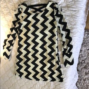 Black and white chevron dress
